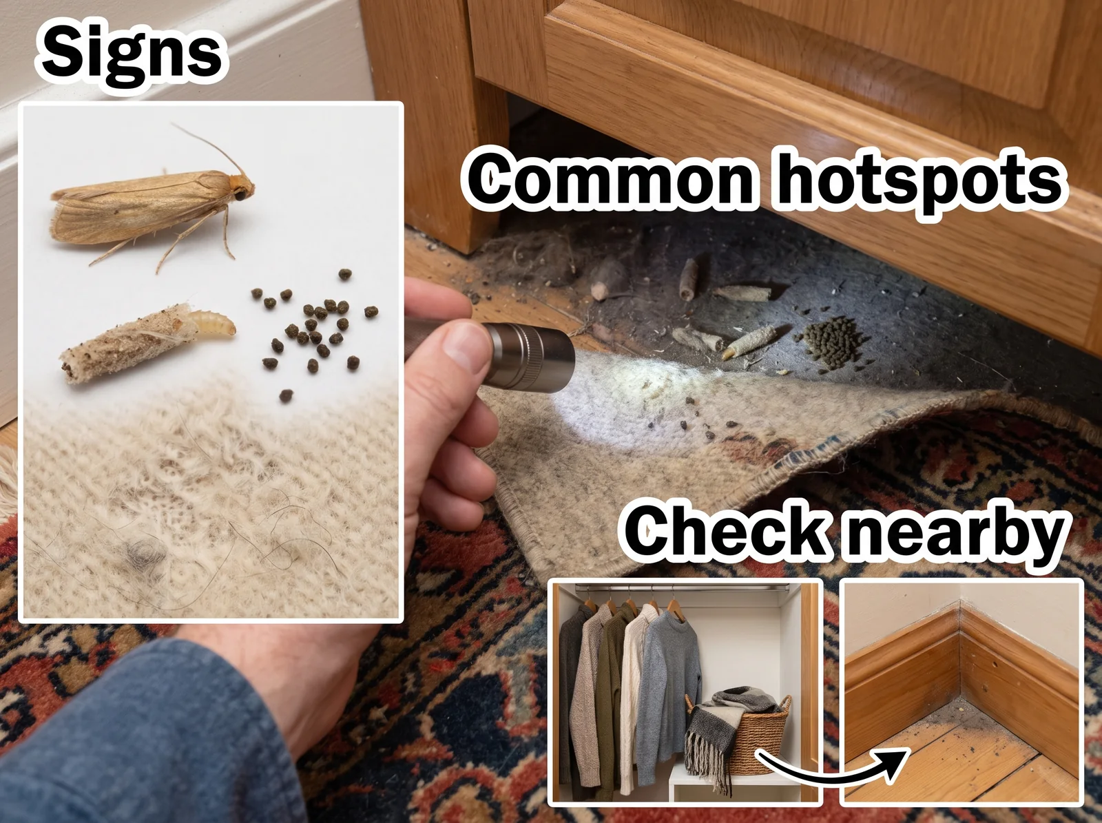 Carpet Moth — signs and common hotspots